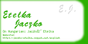 etelka jaczko business card